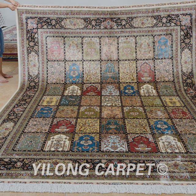 Yilong 8'x10' Handmade Silk Rug