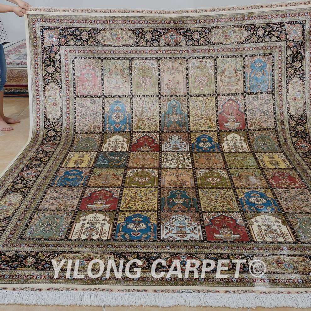 Yilong 8'x10' Handmade Silk Rug