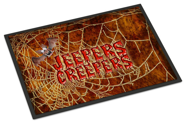 Jeepers Creepers With Bat And Spider Web 18 X27 Jeepers Creepers With Bat And Spider Web 18 X27 Contemporary Doormats By The
