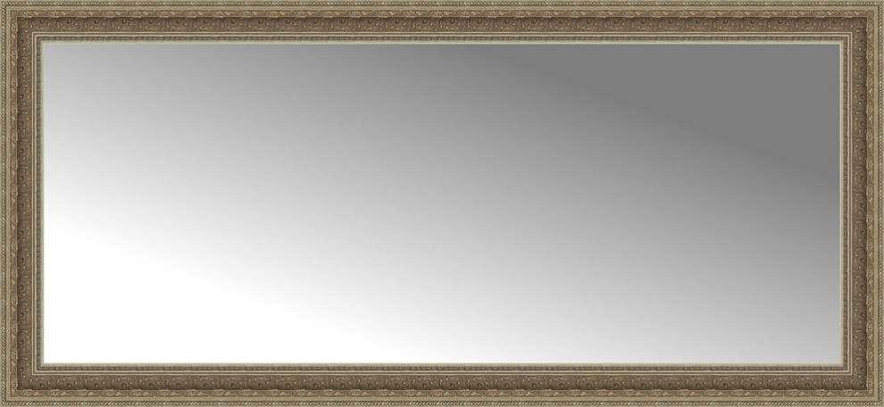 56"x26" Custom Framed Mirror, Ornate Silver