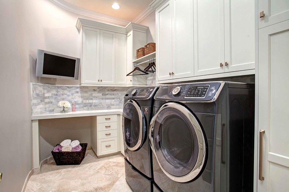 Inspiration for a contemporary utility room in San Diego.