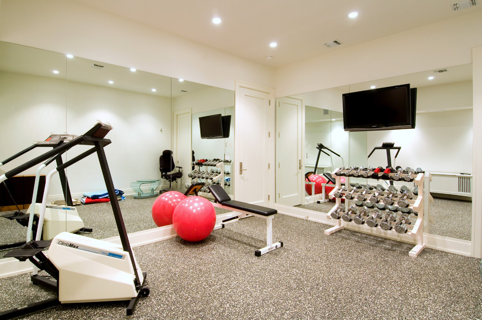 This is an example of a traditional home gym in New York.
