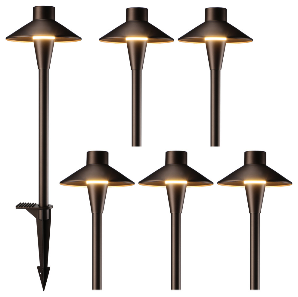 6Pack 3CCT Low Voltage Pathway Lights, 5W 12V LED Landscape Path Light