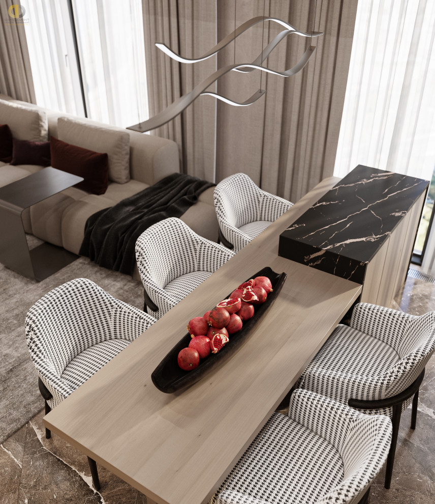 Дизайн-проект 2х-комнатной квартиры в темных тонах в минимализме