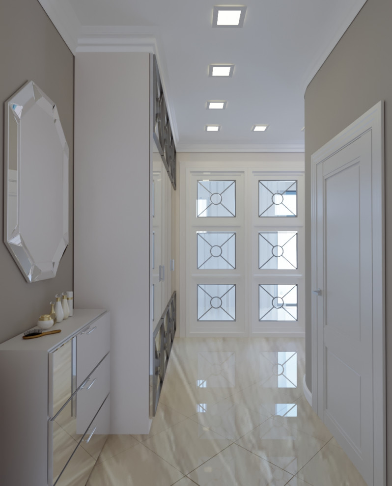 Белая неоклассика с оттенком морской волны