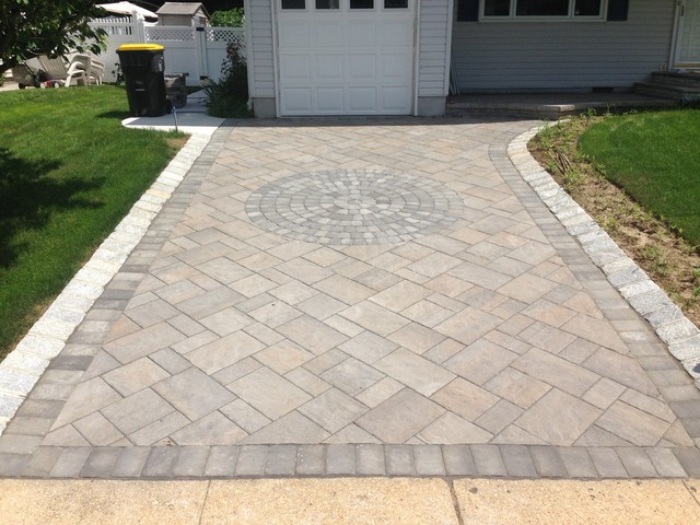 Techo-Bloc driveway - Traditional - Landscape - New York - by absolute
