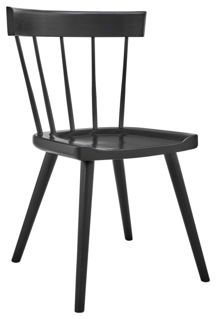 Sutter Wood Dining Side Chair, Black