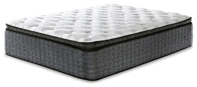 Ashley Furniture Ultra Luxury PT with Latex Fabric Queen Mattress in White/Gray