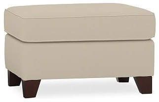 Cameron Upholstered Ottoman, Polyester Wrapped Cushions, Linen Oatmeal