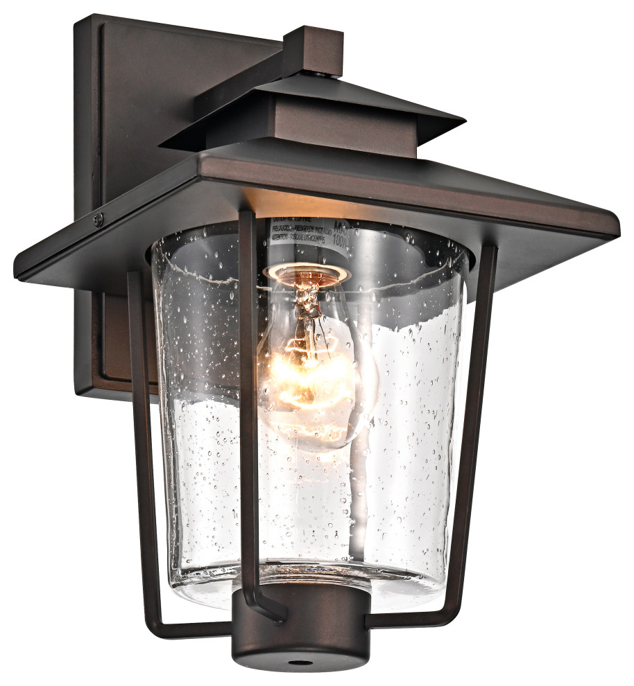CHLOE Lighting Thomas Transitional 1-Light Rubbed Bronze Outdoor Wall Sconce
