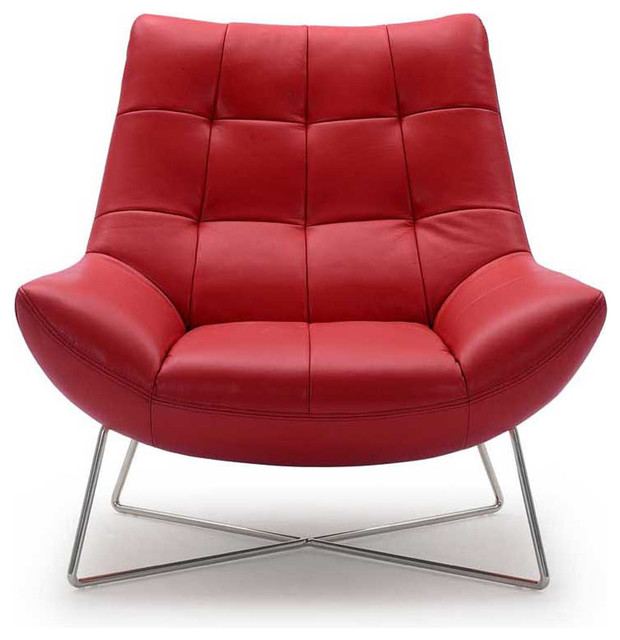 Medici Tufted Leather Accent Chair - Contemporary - Living ...