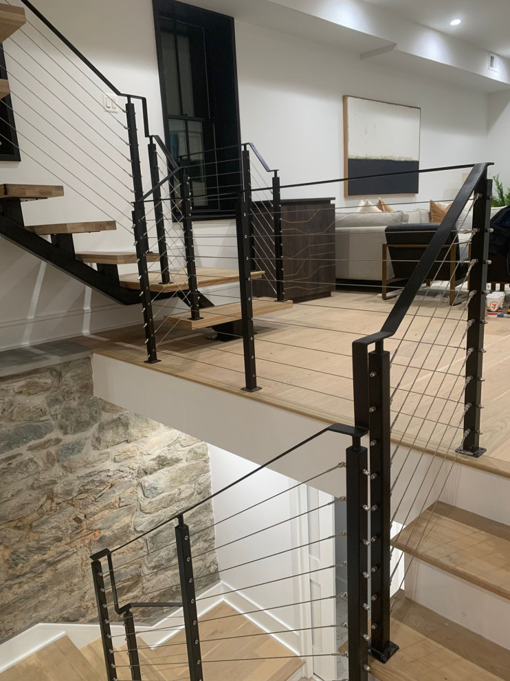 Metal Staircase w/ cable railings