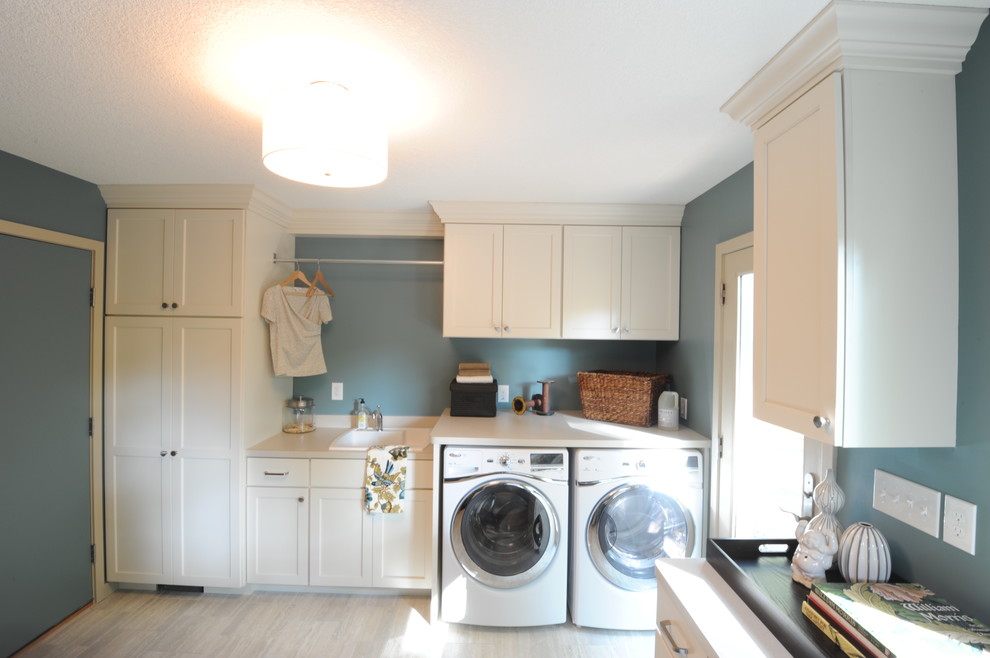 Transitional laundry room in Minneapolis.