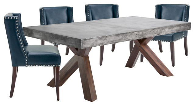 Sunpan Mixt Warwick Dining Set Gray Transitional Sets By Massiano - Concrete Dining Room Table Set Sunpan Mixt Warwick Dining Set Gray Transitional Sets By Massiano - Concrete Dining Room Table Set