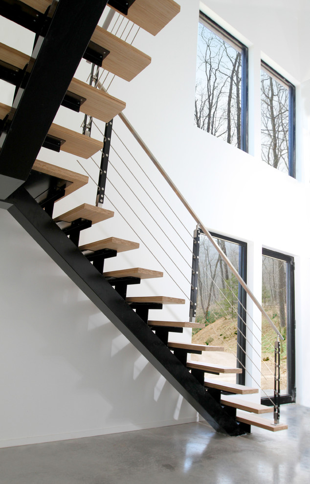 Modern staircase in Montreal.