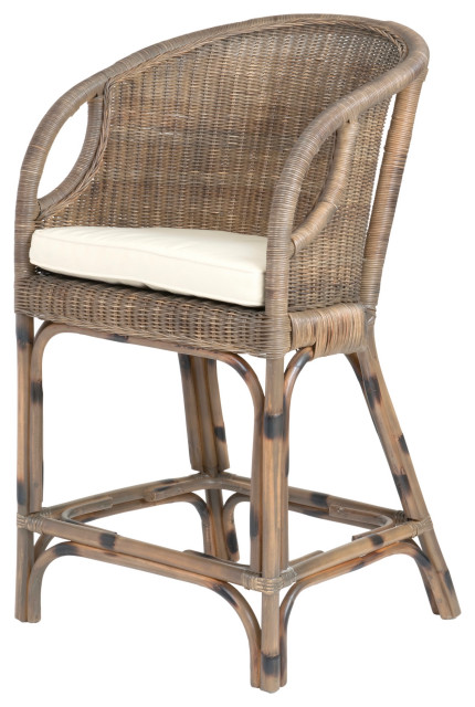Vold Brown Square Rattan Counter Stool, World Market Wicker Counter Stools