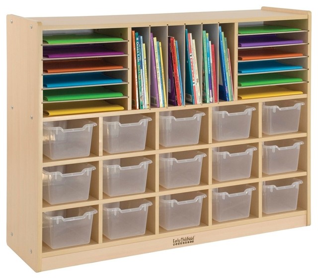 Multi Section Storage Cabinet With 15 Bins Cl Contemporary Multi Section Storage Cabinet With 15 Bins Cl