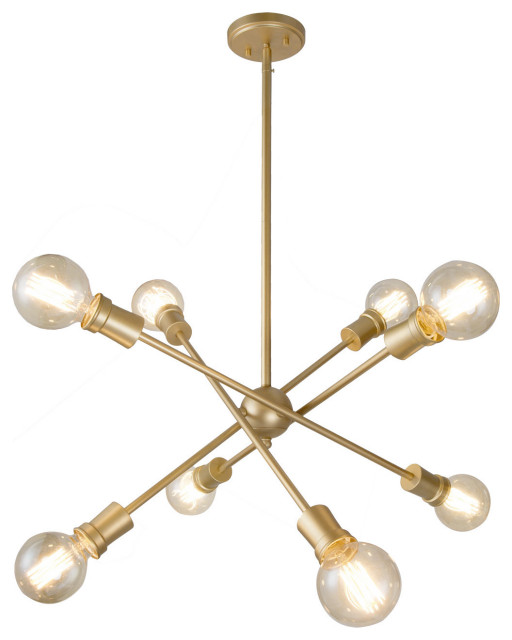 chromium-plated lamp chandelier contemporary lighting sputnik design 4 bulbs industrial iron vintage pendant rustic decor ceiling midcentury