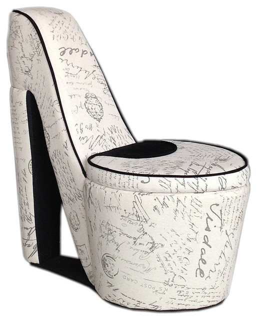 32 86 Tall Chair With Storage High Heel Shoe Design White Old 32 86 Tall Chair With Storage High Heel Shoe Design White Old World Print