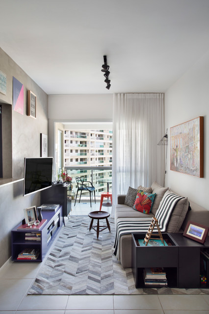 First Apartment contemporary-vardagsrum