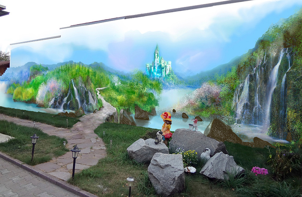 Роспись стены в ландшафтном дизайне