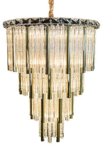 Chimes 15-Light Crystal Chandelier - Gold