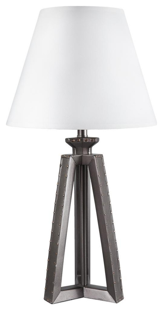 Sidony Metallic Gray 25" Poly Table Lamp