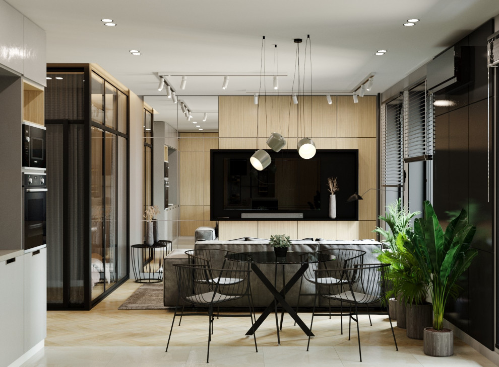 Проект двухкомнатной квартиры в современном стиле