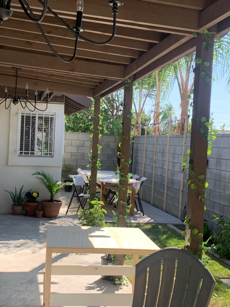 painting back yard concrete wall