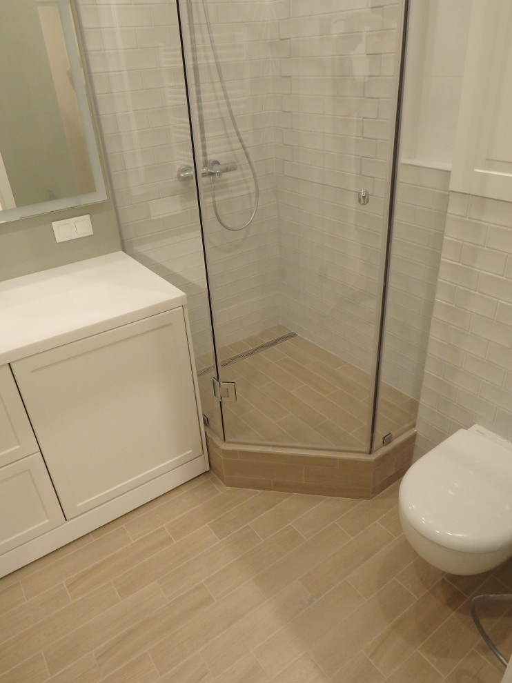 Счастье на Мичуринском - отделка санузла с душевой кабиной в новостройке