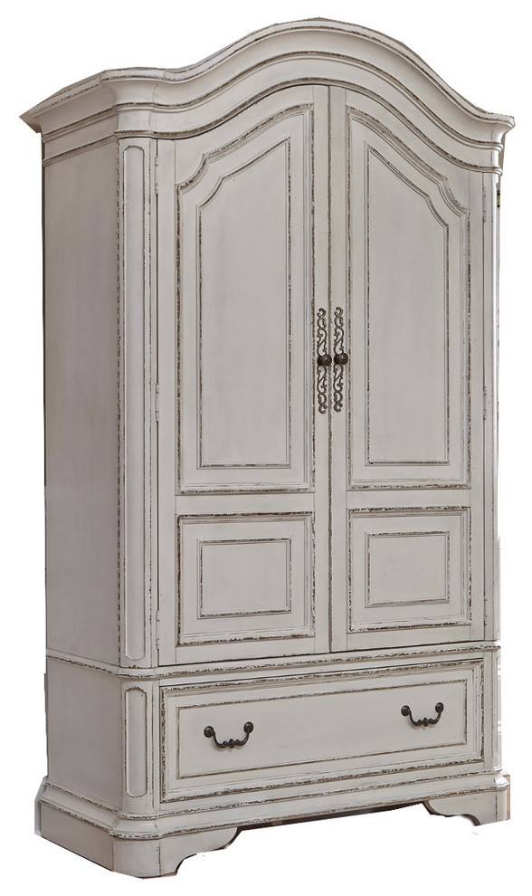 Liberty Magnolia Manor Armoire, Antique White - Farmhouse - Armoires ...