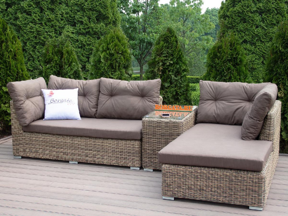 Угловые диваны из искусственного ротанга от Borgata