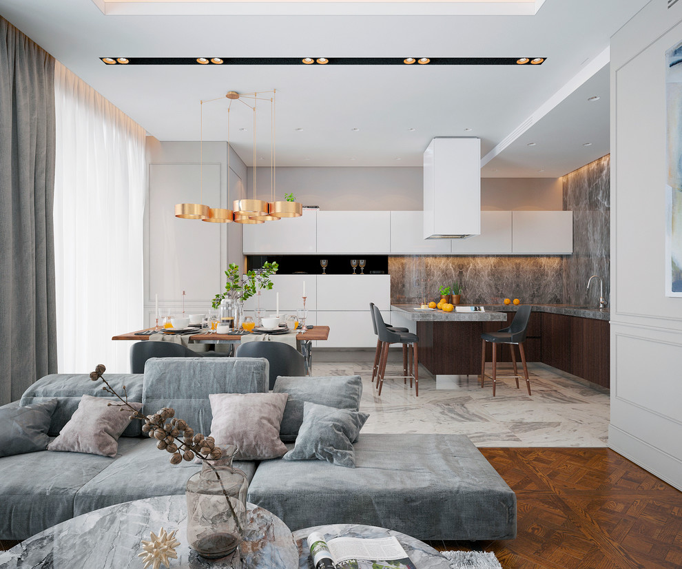 Ред  Сайд - 87 кв.м. современный стиль и темные акценты