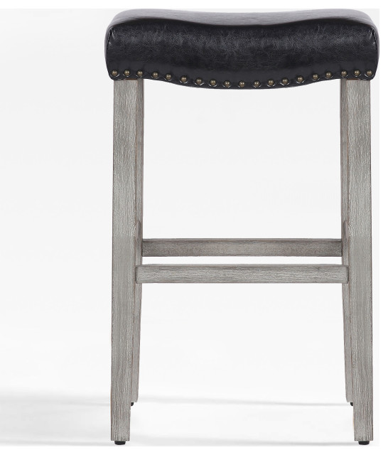 WestinTrends 29" Upholstered Backless Saddle Seat Bar Height Stool