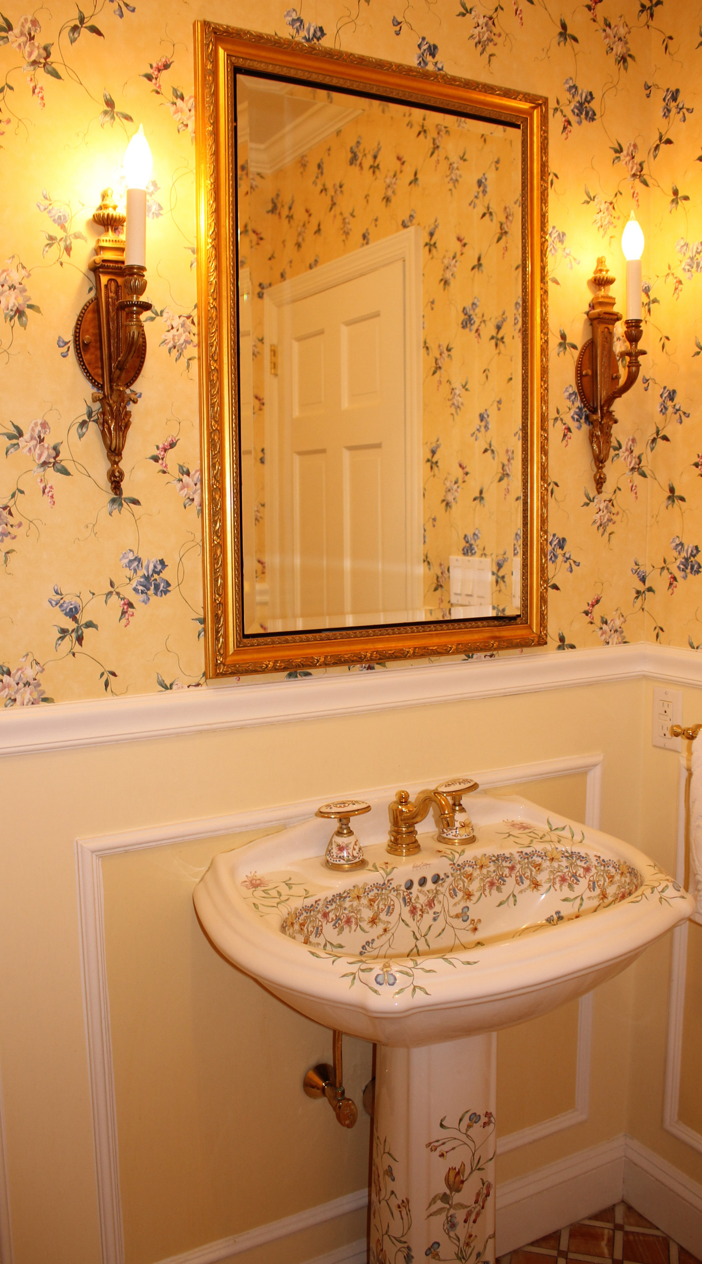 Chic Powder Room Lawrence, NY Home