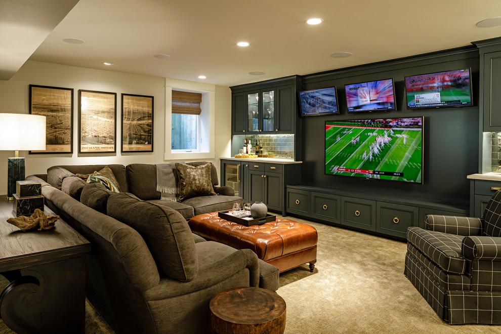 Eastmoreland - Craftsman - Home Theater - Portland - by Wacker Remodel ...