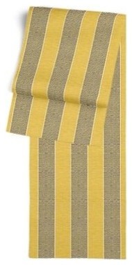Striped Table Runner, Taupe and Yellow
