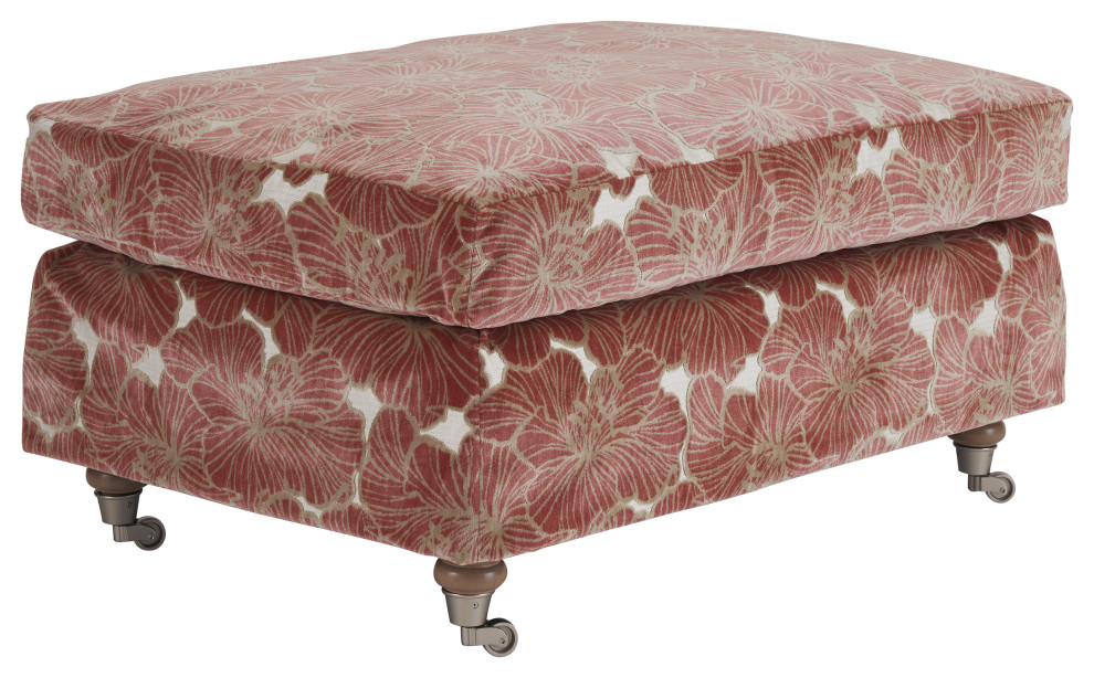 Athos Ottoman With Pewter Casters