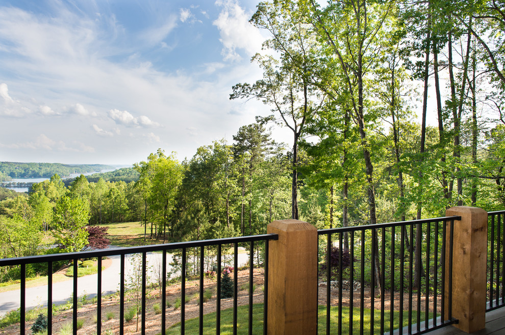 Deck - large modern backyard balcony deck idea