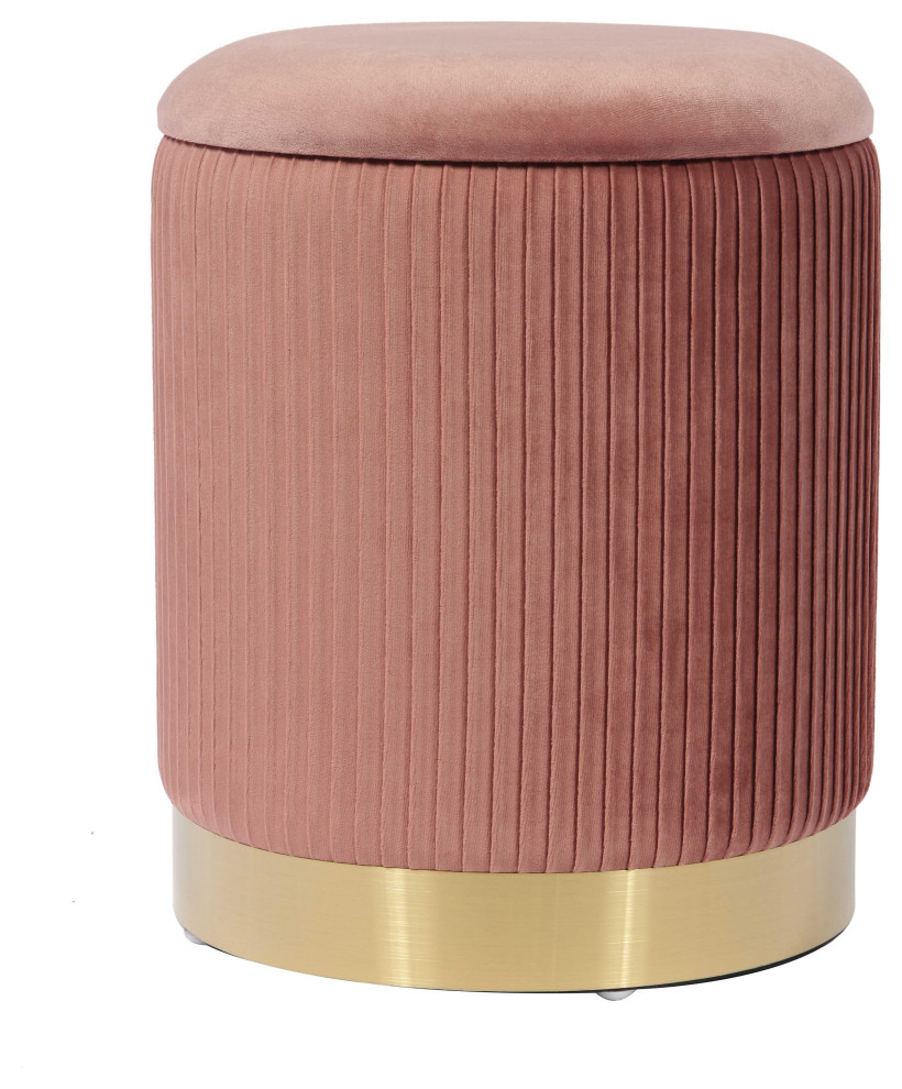 Zoe Velvet Storage Ottoman Contemporary Footstools And Ottomans by TOV Furniture Houzz