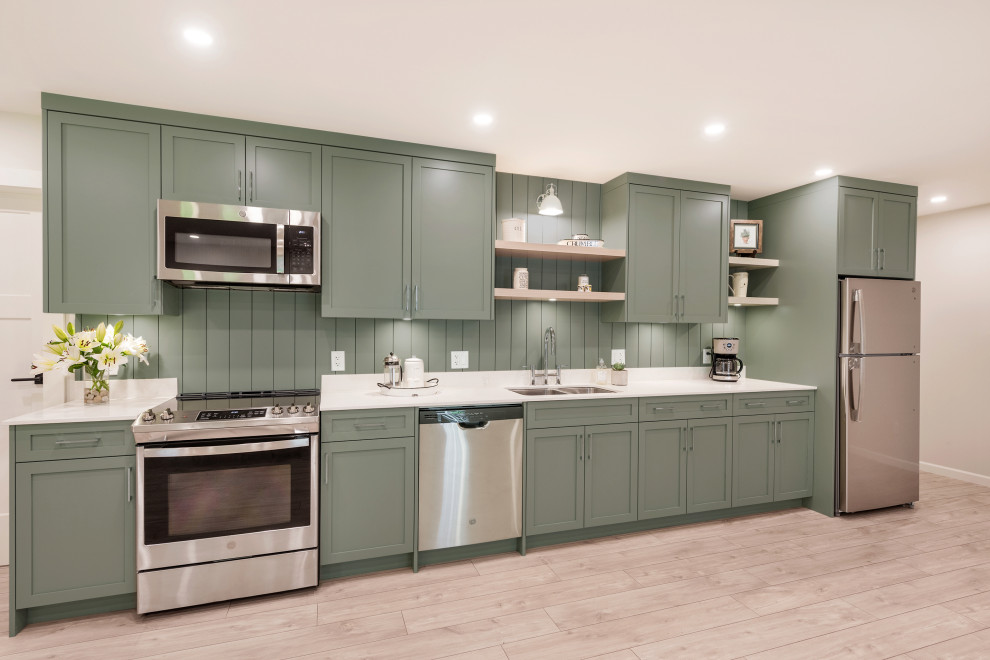 Example of a transitional kitchen design in Vancouver