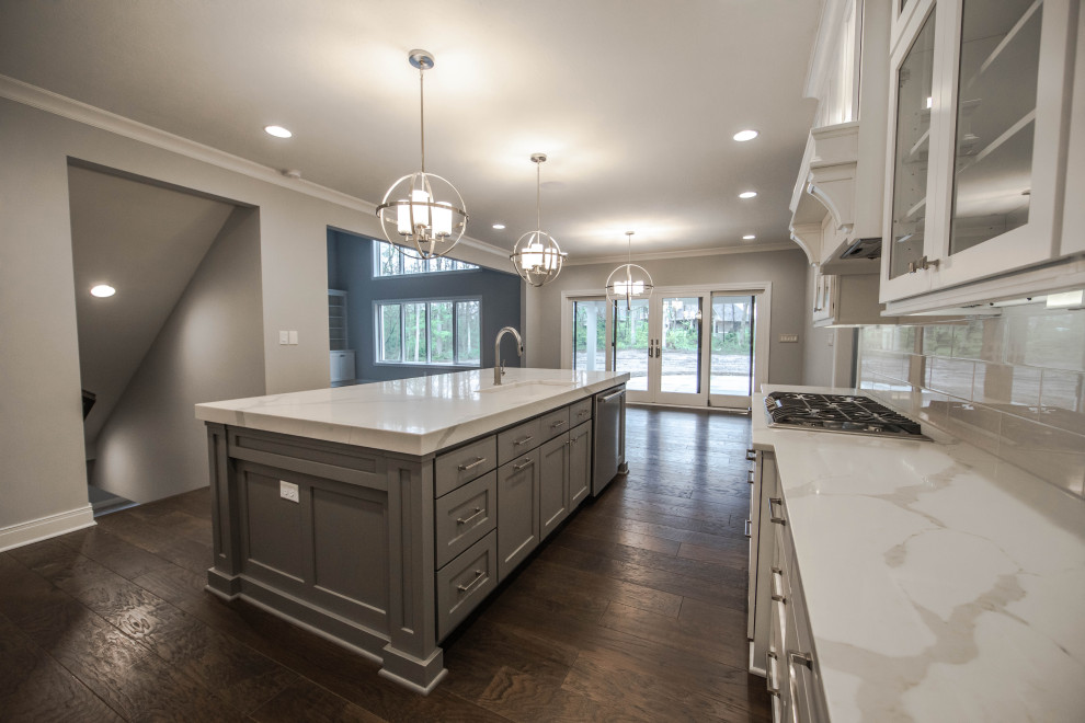 Two Story with Indoor Basketball Court - Traditional - Kitchen ...