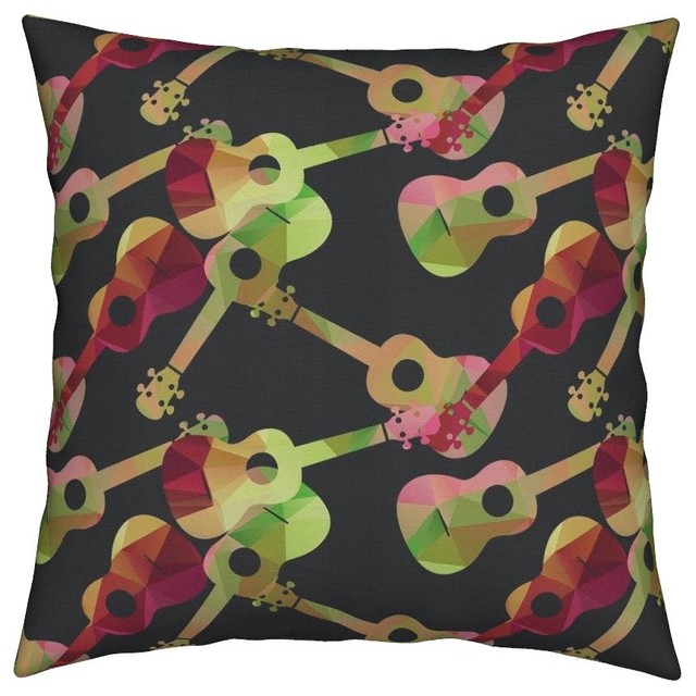 Ukulele Uke Music Sing Hawaii Island Geometric Throw Pillow