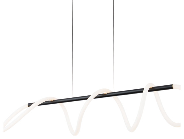 WAC Lighting PD-35246 Tightrope 46"W LED Abstract Linear Pendant - Black