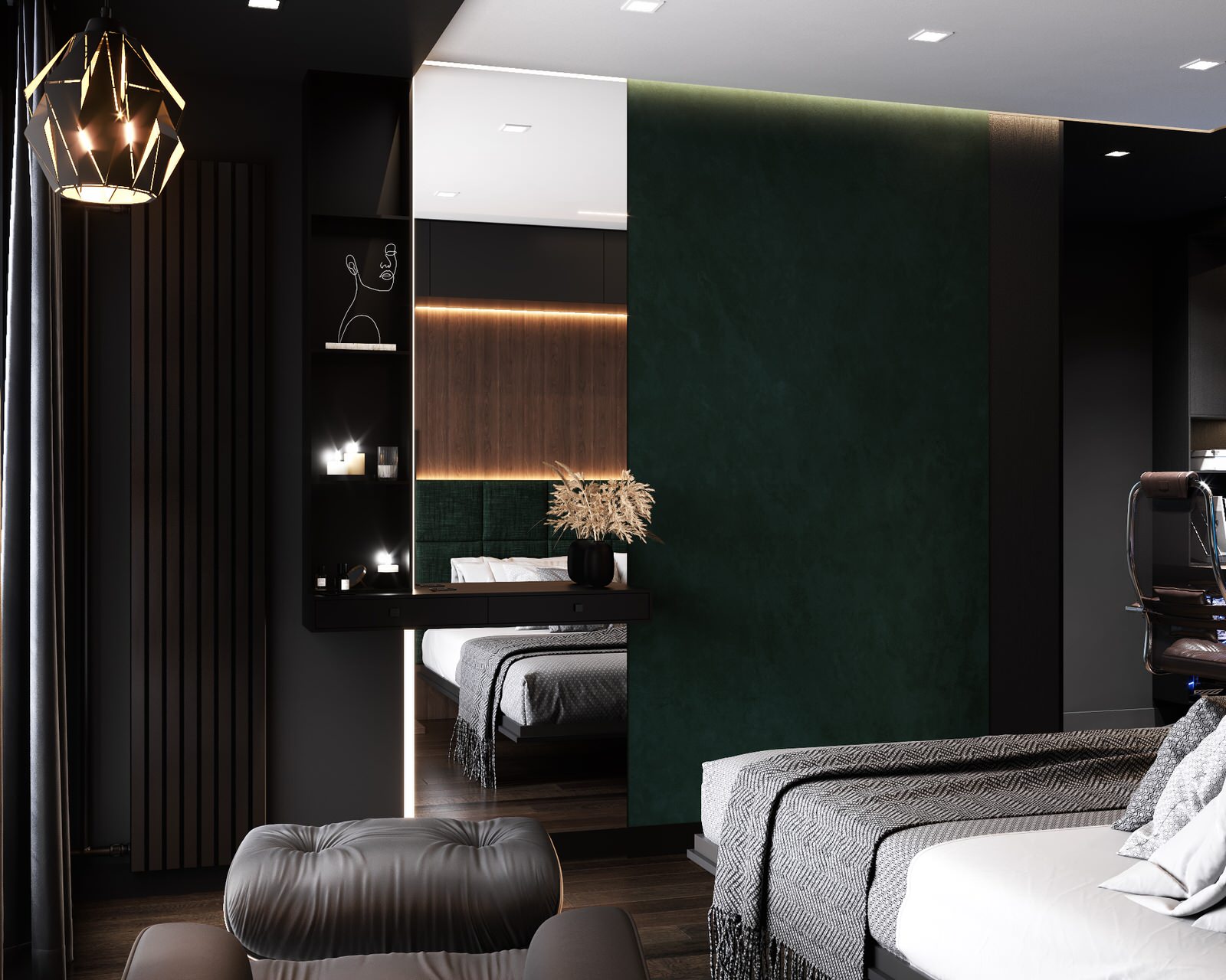 Квартира в черных тонах