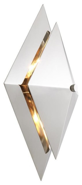 Silver Diamond Wall Lamp | Eichholtz Augustas, Silver, 11"Wx5"Dx16"H
