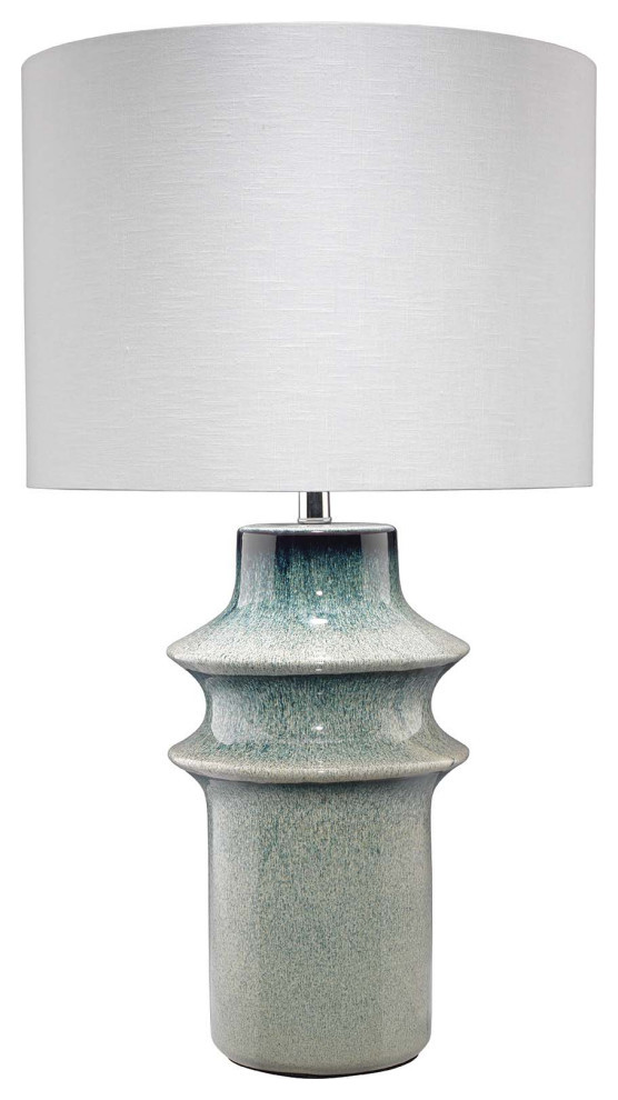 Cymbals Table Lamp, Blue Reactive Glaze Ceramic Contemporary Table