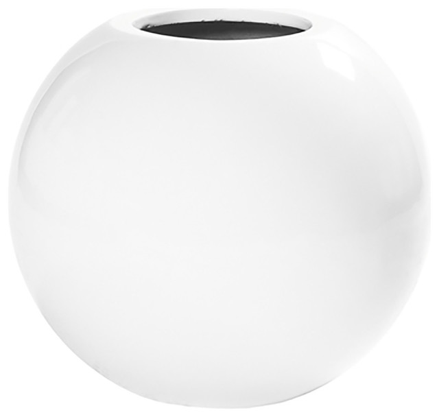 Basic Sleek Decorative Table Vase, Medium, White Contemporary Vases