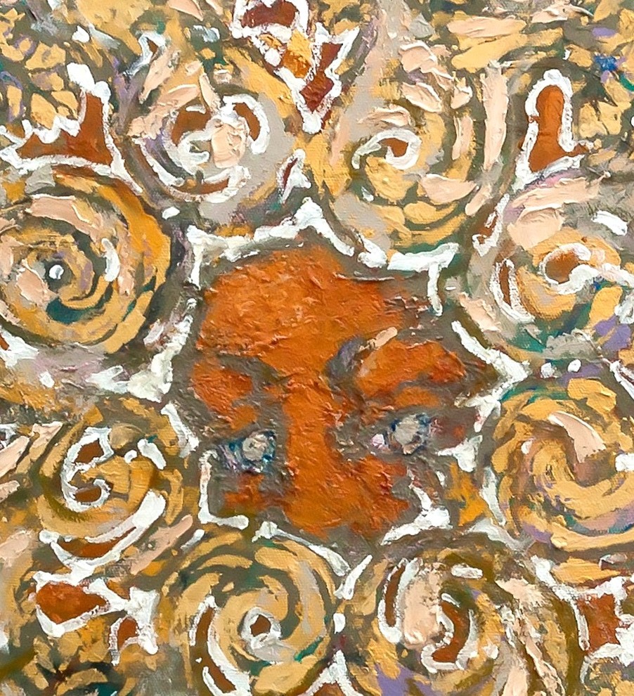 original painting, unique picture for warm interior. floral love feminine look.