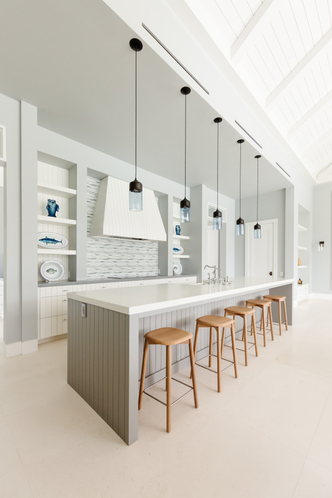 Kitchen - transitional kitchen idea in Tampa with an island